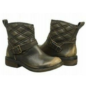 Luck Brand distressed ankle moto boots